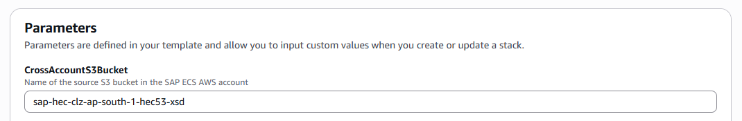 CrossAccountS3Bucket Parameter image