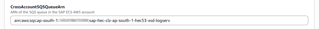 CrossAccountSQSQueueArn Parameter image