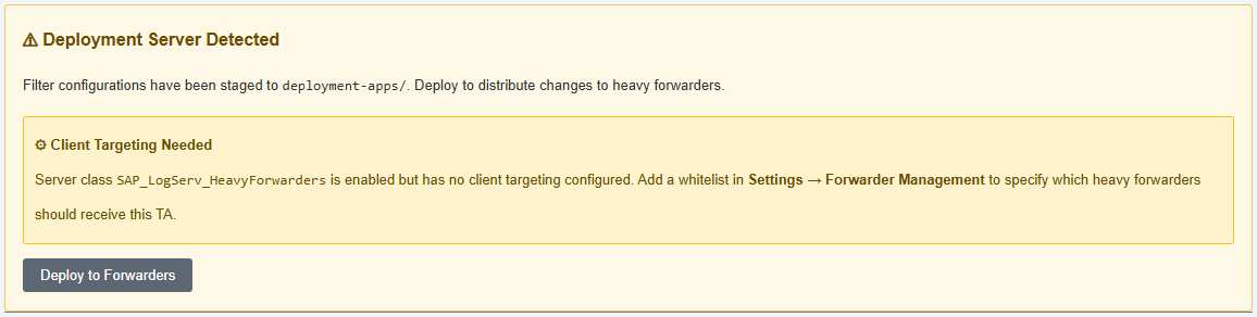 Deployment Server Detected Banner image