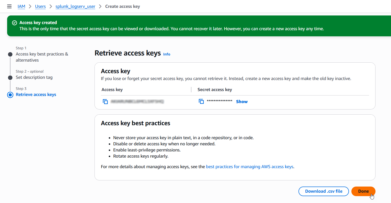 Retrieve Access Key image