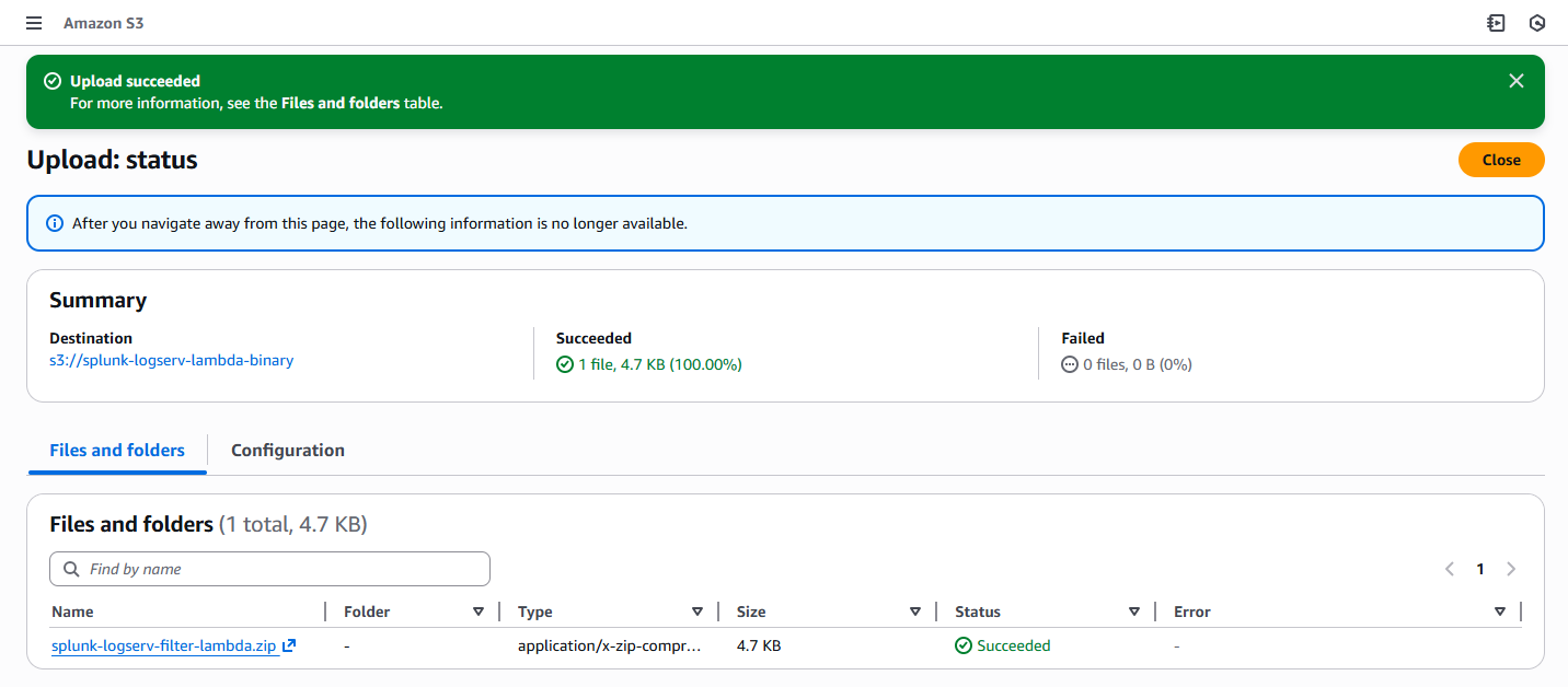 S3 Upload Lambda Binary image